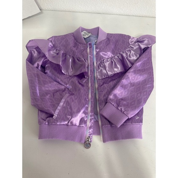 Disney Other - Disney Frozen 2 Elsa Anna Purple Ruffle Bomber Jacket - Size 5/6